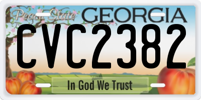 GA license plate CVC2382