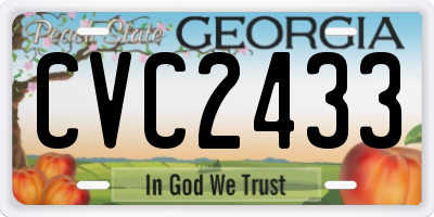 GA license plate CVC2433