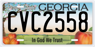 GA license plate CVC2558