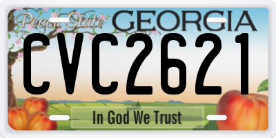 GA license plate CVC2621
