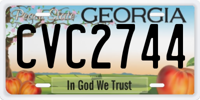 GA license plate CVC2744