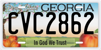 GA license plate CVC2862