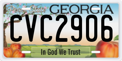 GA license plate CVC2906