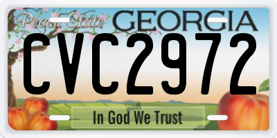 GA license plate CVC2972
