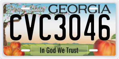 GA license plate CVC3046