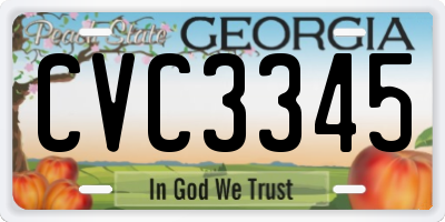 GA license plate CVC3345