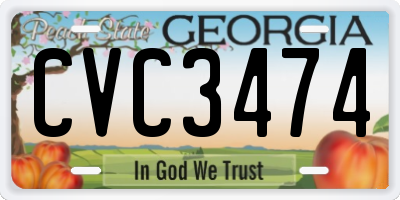 GA license plate CVC3474