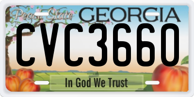 GA license plate CVC3660