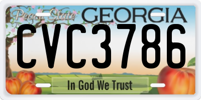 GA license plate CVC3786