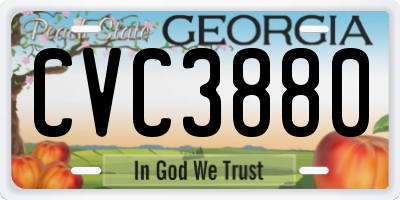 GA license plate CVC3880