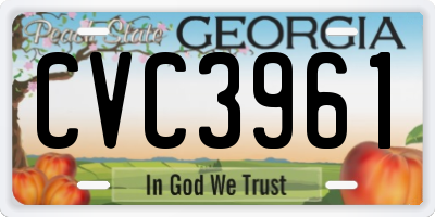 GA license plate CVC3961