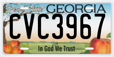 GA license plate CVC3967