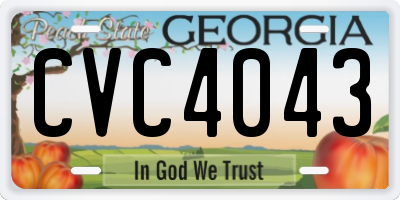 GA license plate CVC4043