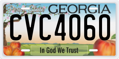 GA license plate CVC4060
