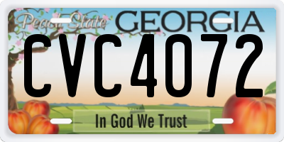 GA license plate CVC4072
