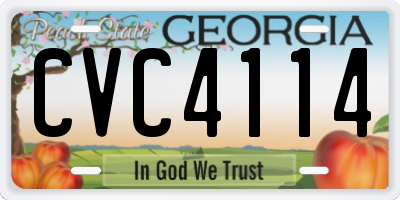 GA license plate CVC4114