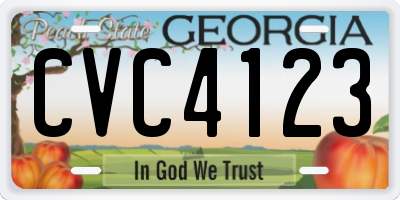 GA license plate CVC4123