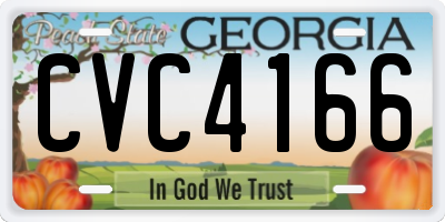 GA license plate CVC4166