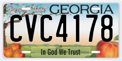 GA license plate CVC4178