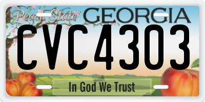 GA license plate CVC4303