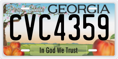 GA license plate CVC4359