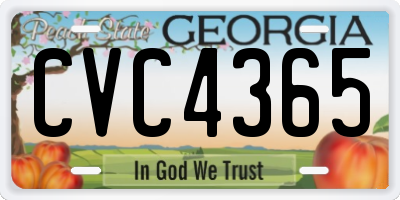 GA license plate CVC4365