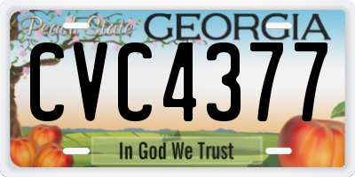 GA license plate CVC4377
