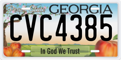 GA license plate CVC4385