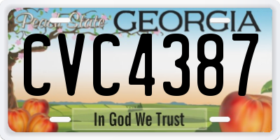 GA license plate CVC4387