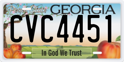 GA license plate CVC4451