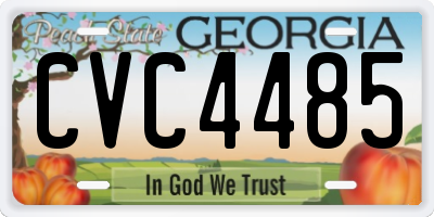 GA license plate CVC4485