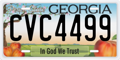 GA license plate CVC4499