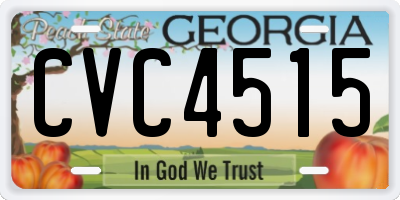GA license plate CVC4515