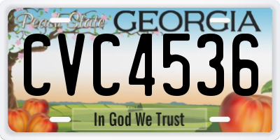 GA license plate CVC4536