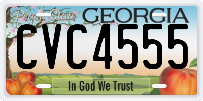GA license plate CVC4555