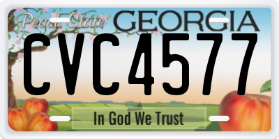 GA license plate CVC4577