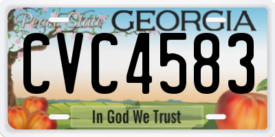 GA license plate CVC4583