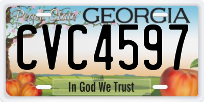 GA license plate CVC4597