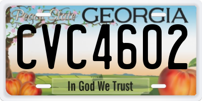 GA license plate CVC4602