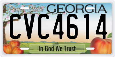 GA license plate CVC4614