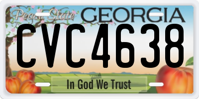 GA license plate CVC4638