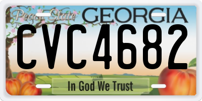 GA license plate CVC4682