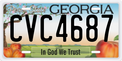 GA license plate CVC4687
