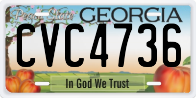 GA license plate CVC4736