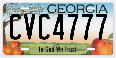 GA license plate CVC4777