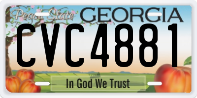 GA license plate CVC4881