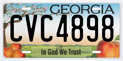 GA license plate CVC4898
