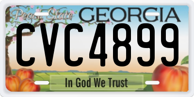 GA license plate CVC4899