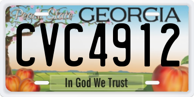 GA license plate CVC4912
