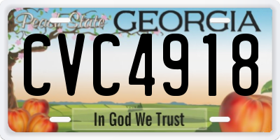 GA license plate CVC4918
